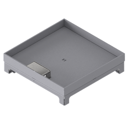 [UBD 324 301] Boîte de sol UBD 320 en acier inoxydable, couvercle avec bord, fermé, évidement de 30mm et 1 sortie de cordon inclus