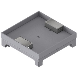 [UBD 264 253] Boîte de sol UBD 260 en acier inoxydable, inclus couvercle avec bord, fermé, évidement de 25mm et 2 sorties de cordon