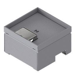 [UBD 162 161] Boîte de sol pour charges lourdes UBD 160 en acier inoxydable, couvercle avec bord, fermé, et plaque de renforcement de 4 mm avec évidement de 16 mm et 1 sortie de cordon inclus