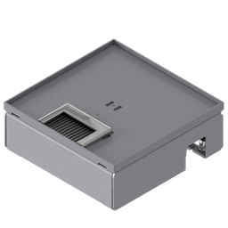 [UBD 167 052] Unterflur-Bodendose UBD 160 small aus Chromstahl inkl. Deckel, flach (SVZ), ohne Kante, 5mm Vertiefung und 1 Bürstenauslass