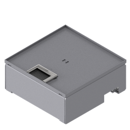 [UBD 212 052] Boîte de sol UBD 210 en acier inoxydable, couvercle inclus, plate (AGS), sans bord, évidement de 5mm et 1 sortie de brosse