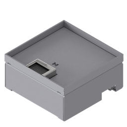 [UBD 212 162] Boîte de sol pour charges lourdes UBD 210 en acier inoxydable, inclus couvercle avec bord, fermé, plaque de renforcement de 4 mm avec évidement de 16 mm et 1 sortie de brosse 