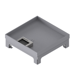 [UBD 217 202] Unterflur-Bodendose UBD 210 small aus Chromstahl inkl. Deckel mit Kante, geschlossen, 20mm Vertiefung und 1 Bürstenauslass